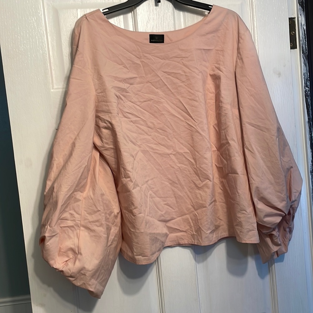 Big sleeve pink shirt